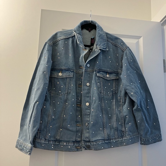 NWT NOBO Embellished oversized Denim Jacket XL - Picture 1 of 3